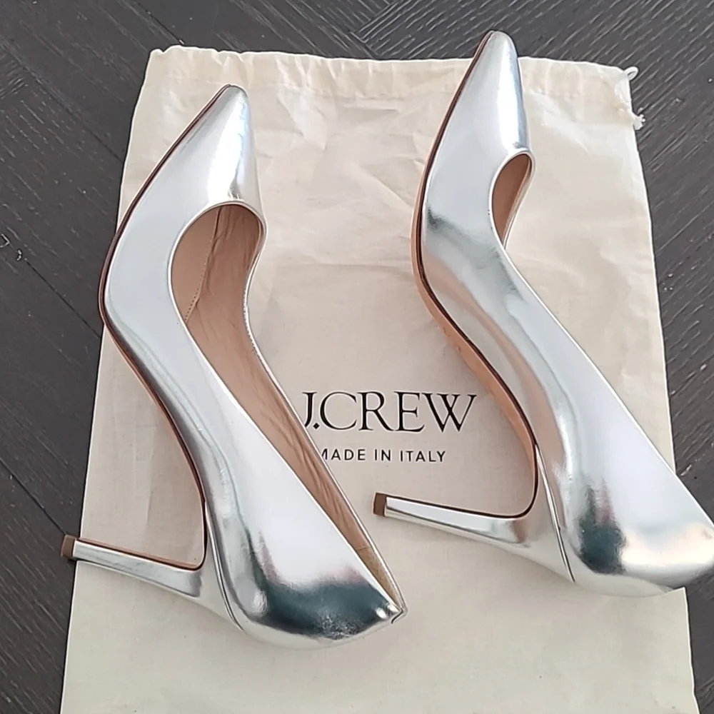 NWOT Vintage J. Crew Everly Mirror Metallic Pumps